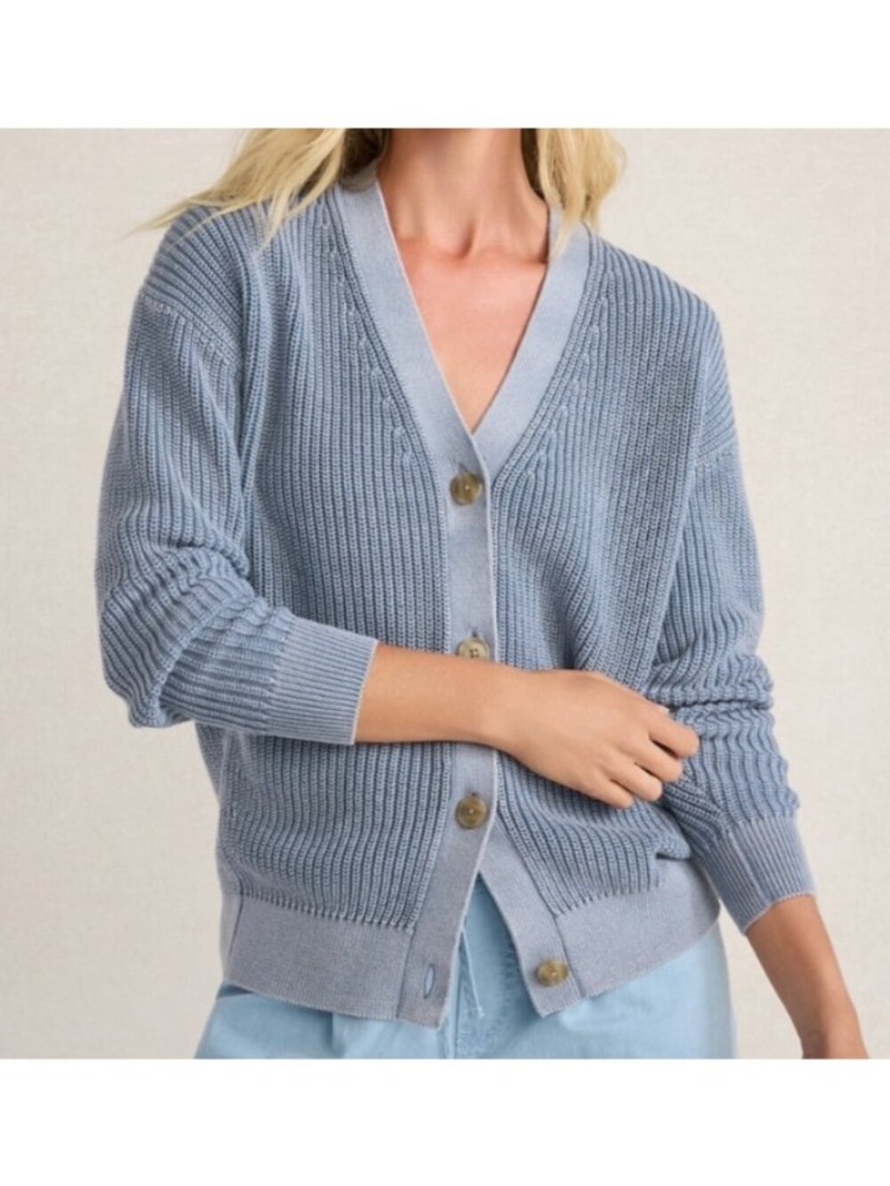 Haven Well Within Women's Sz XXL Garment Organic Cotton Shaker Stitch Cardigan